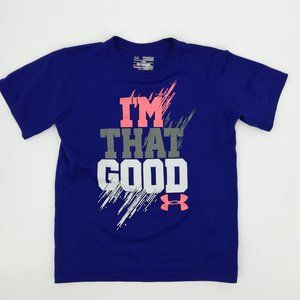 Under Armour Loose Heat Gear Blue T-Shirt Size M